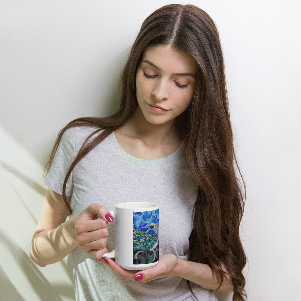 Freddie at Wembley white glossy mug - Philip Charles Williams